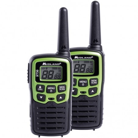 Midland XT30 Doppio Walkie Talkie Radio Ricetrasmettitori | Nero e Verde