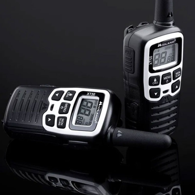 Midland XT50 Dual Adventure Walkie Talkie Radio Transceivers | Black