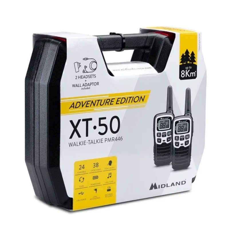 Midland XT50 Doppio Adventure Walkie Talkie Radio Ricetrasmettitori | Nero