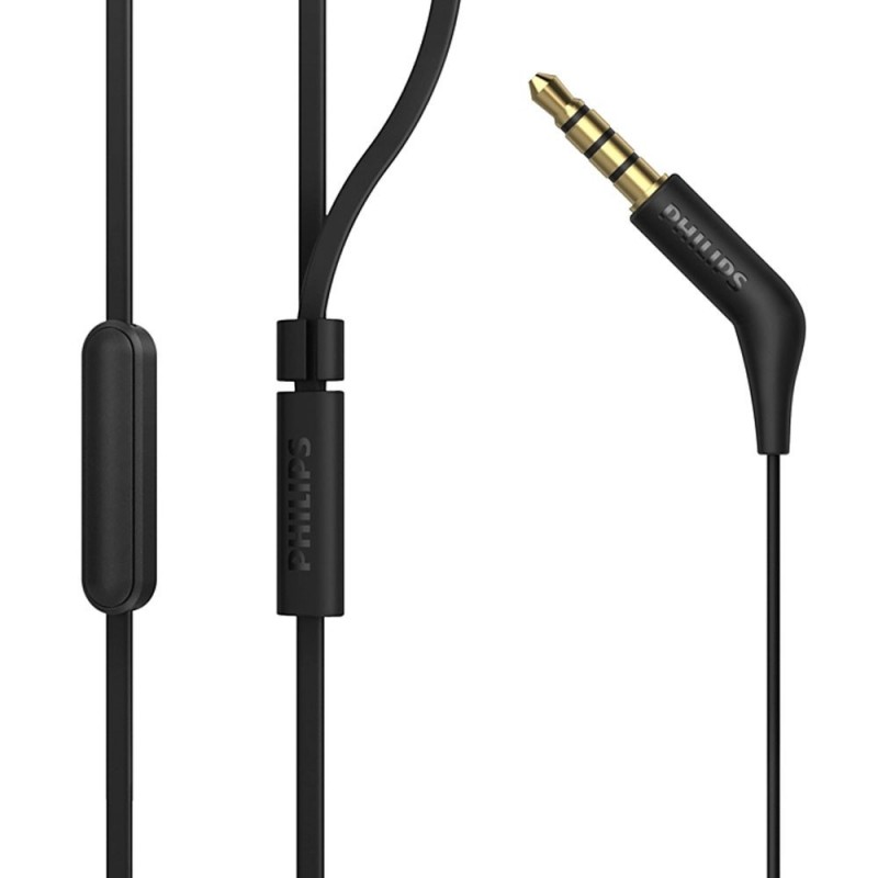 Philips TAE1105 Cuffie In-Ear Cablate con Telecomando in Linea Auricolare Filo Jack 3.5 | Nero