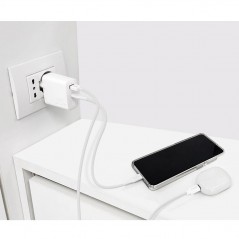 Puro 25W USB-C + USB-A Fast Charger Power Delivery | White