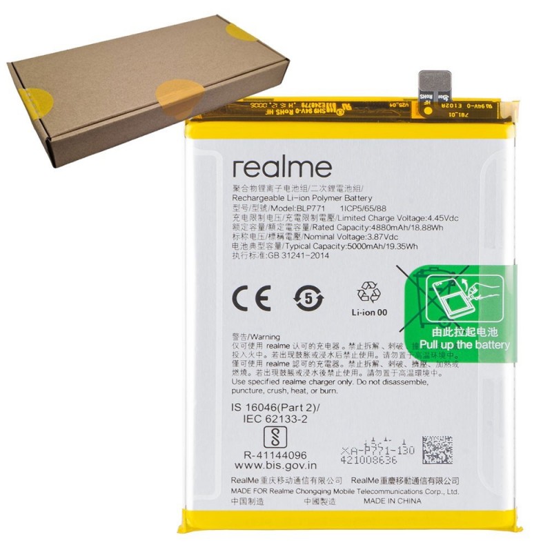 Realme Service Pack Batteria BLP771 Originale per C25Y / 6i 