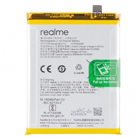 Realme Service Pack Batteria BLP771 Originale per C25Y / 6i 