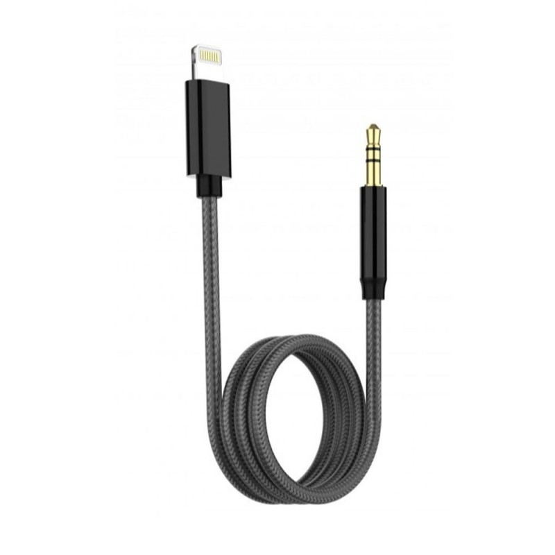 ROVI Y13 Fabric Aux Audio Cable from 3.5mm Jack to Lightning 100cm