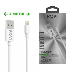 Acquista Rovi Elegant SA10L Cavo di Ricarica in PVC da USB-A a Lightning 2 Metri 2A | Bianco su Smartness