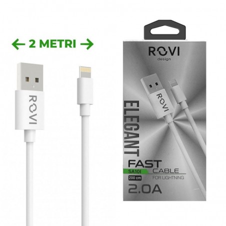 Photo of Rovi Elegant Cavo 2 Metri Lightning in PVC Ultra Resistente SA10L 2A | Bianco - Rovi