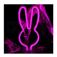 ROVI Forever Light Lampada Neon Luce Led Decorativo USB PLUG con Base | Coniglio
