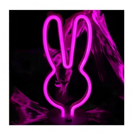 ROVI Forever Light Lampada Neon Luce Led Decorativo USB PLUG con Base | Coniglio