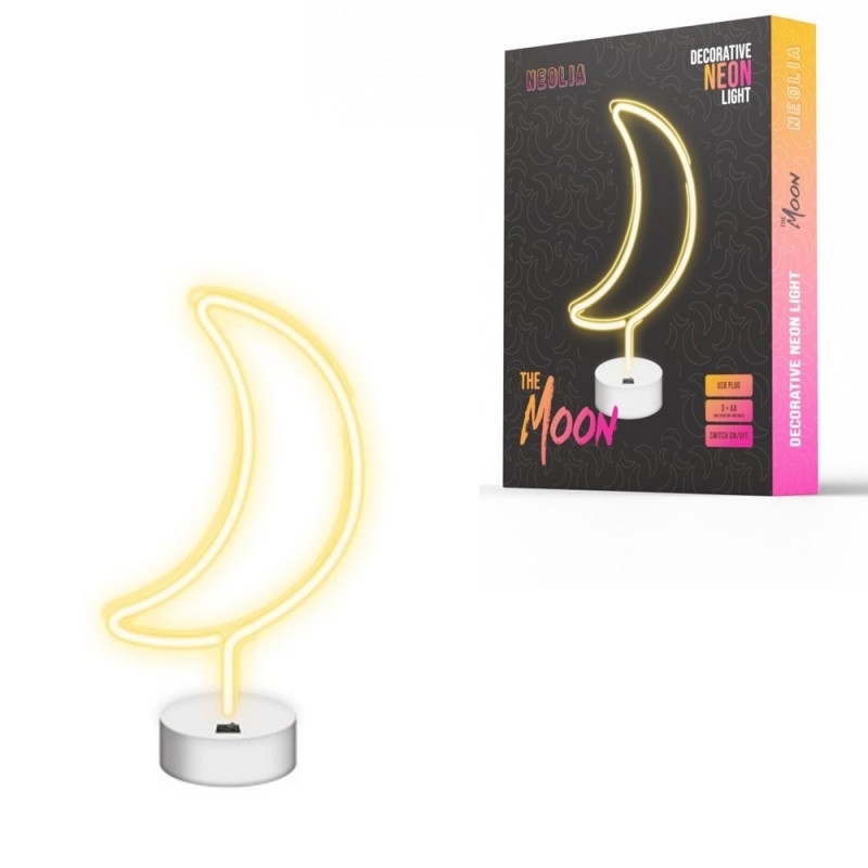 ROVI Forever Light Neon Lamp Decorative LED Light USB Plug with Base | Moon ROVI Forever Light Neon Lamp Decorative LED Light USB Plug with Base | Moon