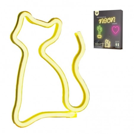 Rovi ROVI Forever Light Lampada Neon Luce Led Decorativo USB PLUG Switch On-Off | Gatto Giallo for sale
