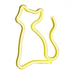 Foto di ROVI Forever Light Lampada Neon Luce Led Decorativo USB PLUG Switch On-Off | Gatto Giallo - Rovi
