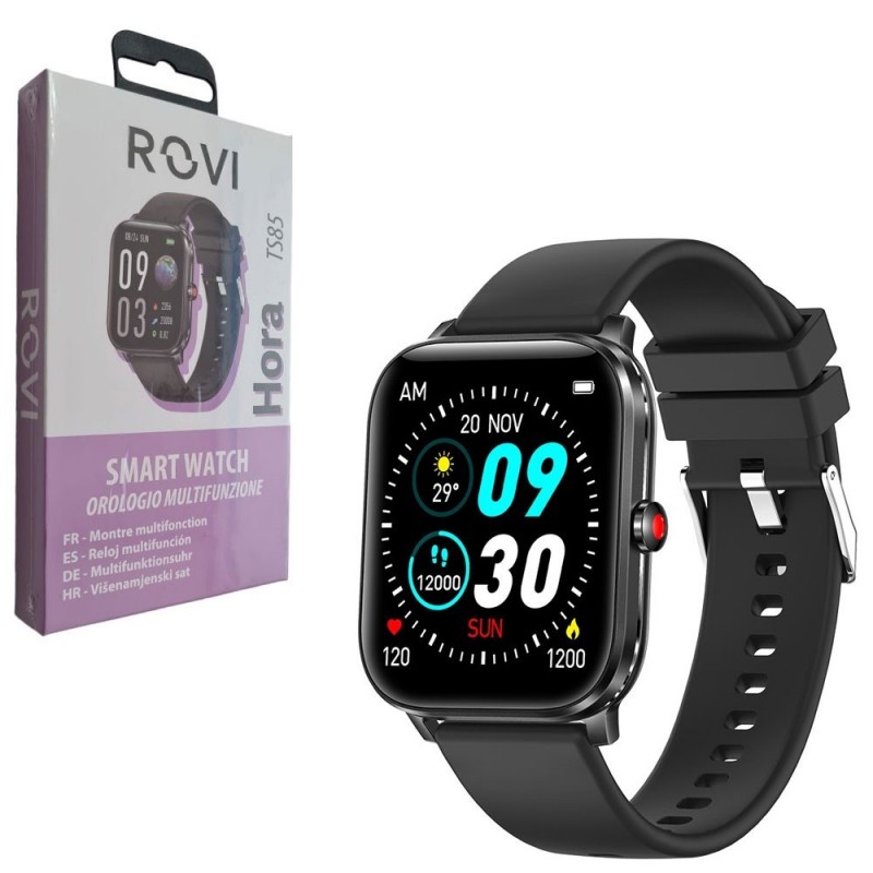 Rovi Hora TS85 Smartwatch Multifunction Watch 1.98" Black