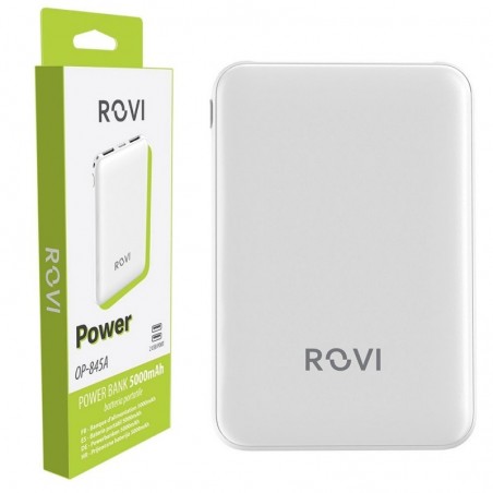 Rovi ROVI POWER BANK 5000MAH CARICABATTERIE PORTATILE 2 PORTE USB 1 USB-C | BIANCO for sale