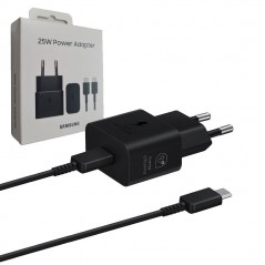 Buy Samsung Adattatore USB-C EP-T2510XBEG Caricabatteria Ultra Fast 25W + Cavo Type-C Blister | Nero online