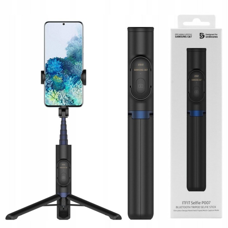 Samsung Selfie Stick + Tripod with Bluetooth Remote and Aluminum Alloy | BLACK