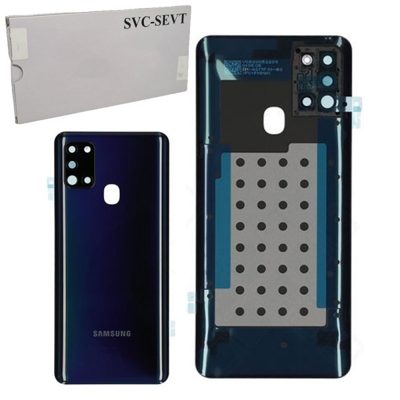 Samsung Original Back Cover Service Pack with Camera Frame for Galaxy A21S SM-A217 | Black
