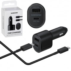 Discover Samsung 45W Car Charger EP-L5300XBEG USB-A + USB-C + Type-C Cable | Black details