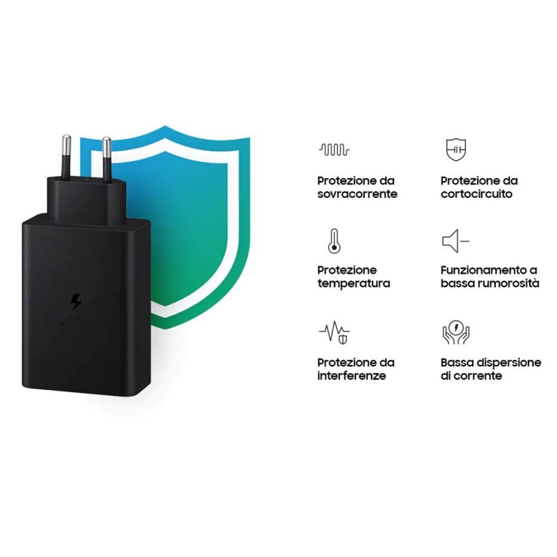 Samsung Caricabatterie Tre Porte Super Fast Charging (65W) TRIO 2 USB-C 1 USB-A