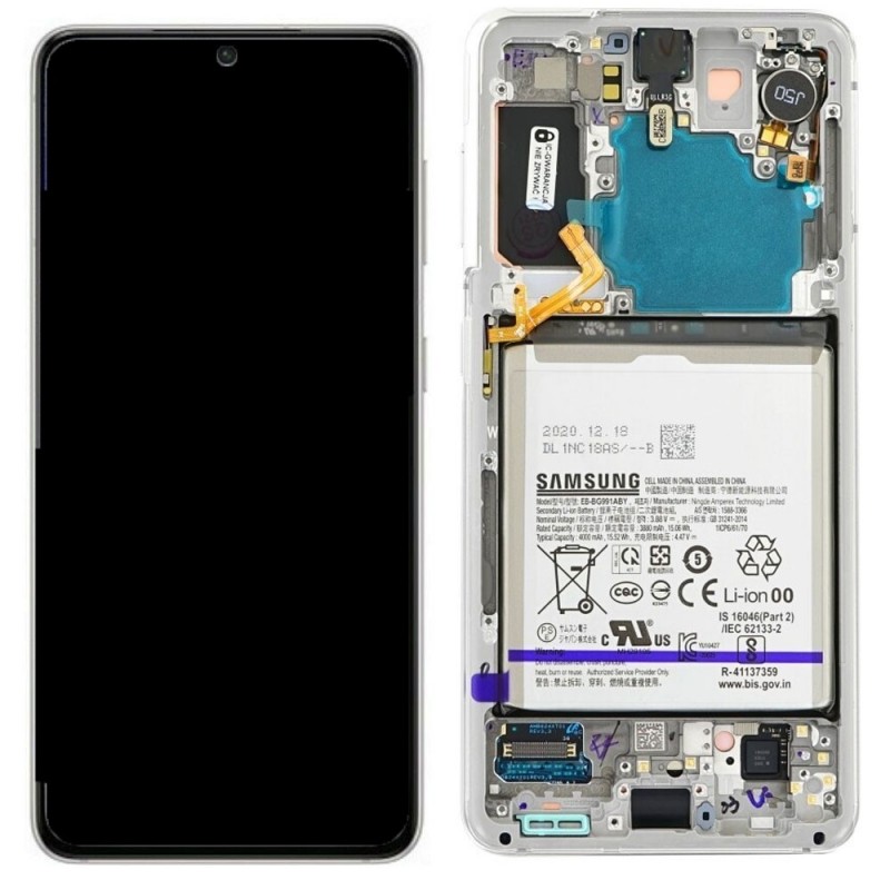 Samsung Service Pack LCD Display with Battery Included for Galaxy S21 5G G991 | White