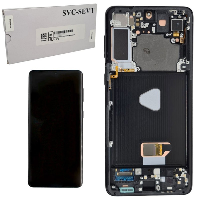 Samsung Service Pack Original LCD Display + Frame For Galaxy G996 S21 Plus 5G | Black | NO ROOM