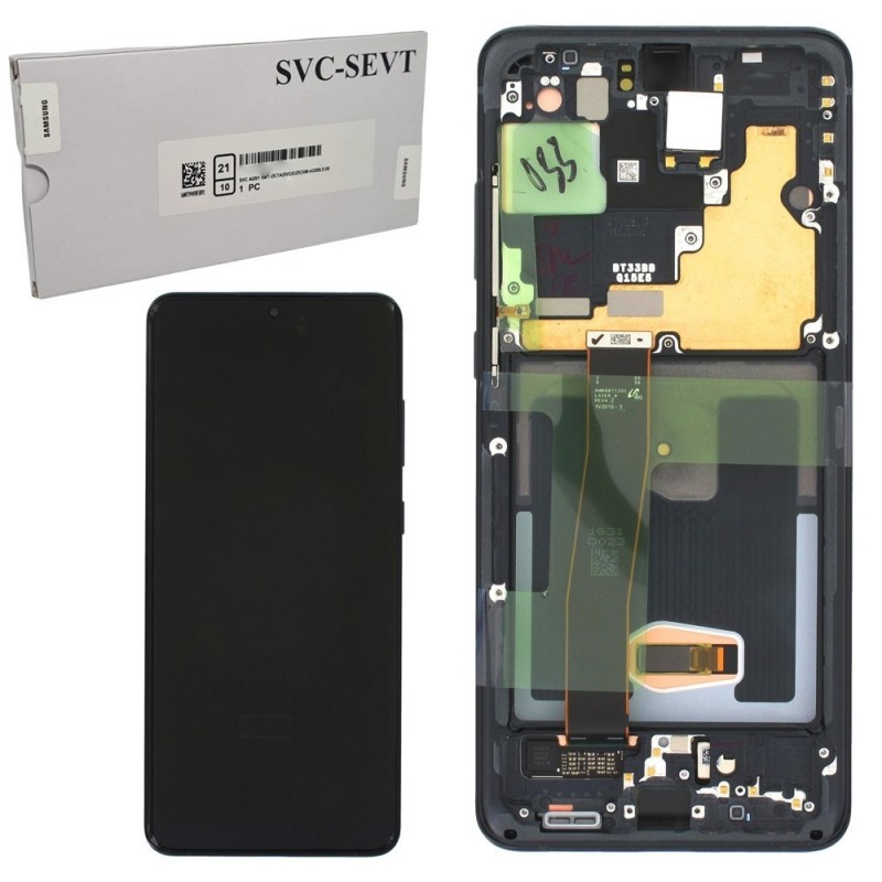 Samsung Service Pack Original LCD Display + Frame (WITHOUT CAMERA) for Galaxy S20 ULTRA G988 | Cosmic Black BLACK