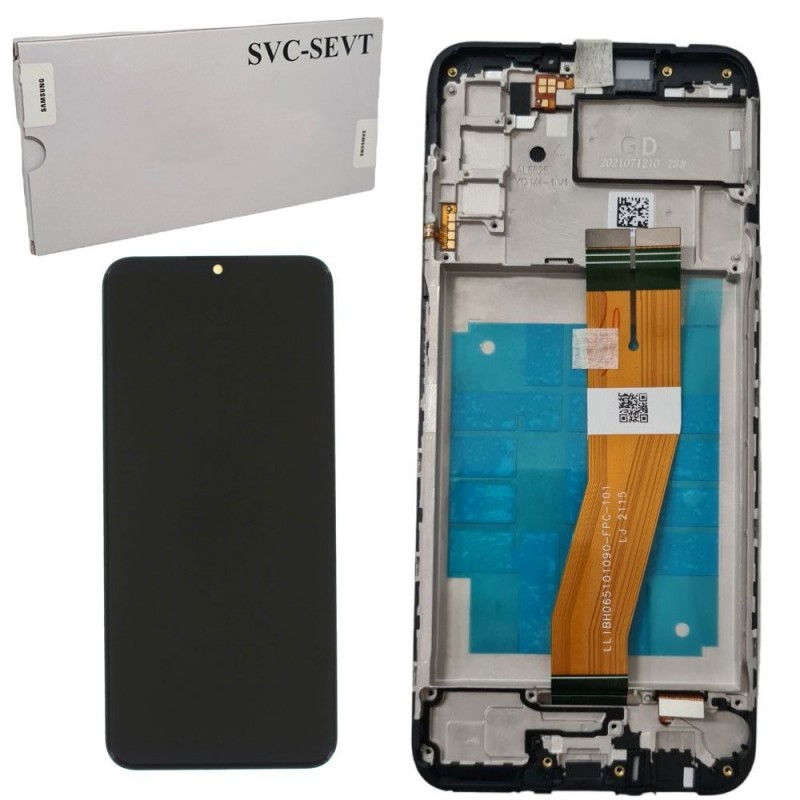 Samsung SERVICE PACK Display LCD ORIGINALE + Frame Per Galaxy A03S SM-A037G NON EU (SVC) | Nero