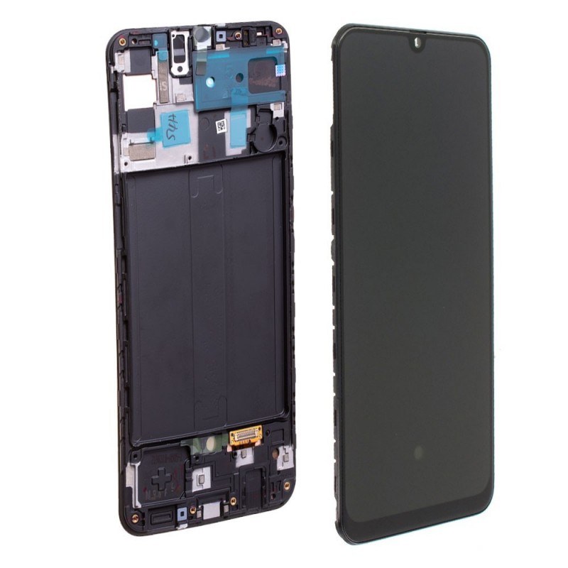 Samsung SERVICE PACK Display LCD ORIGINALE + Frame Per Galaxy A505 A50 | Nero