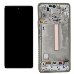Samsung Service Pack Original LCD Display + Frame For Galaxy A536 A53 5G | White