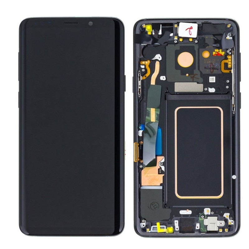 Samsung SERVICE PACK Display LCD ORIGINALE + Frame Per Galaxy G965 S9+ Plus | Nero