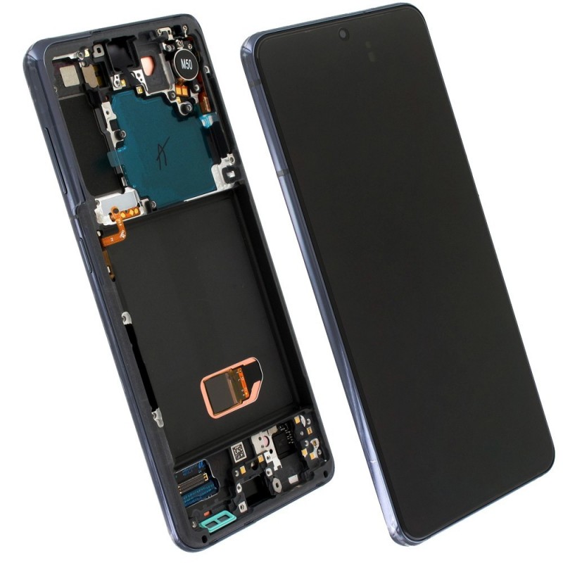 Samsung SERVICE PACK Display LCD ORIGINALE + Frame Per Galaxy G991 S21 5G | Phantom Gray | NO CAMERA
