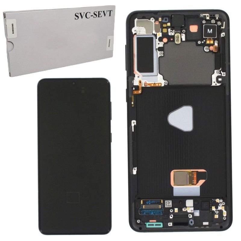 Samsung Service Pack Original LCD Display + Frame For Galaxy G991 S21 5G | Phantom Grey