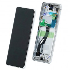 Scopri Samsung SERVICE PACK Display LCD ORIGINALE + Frame Per Galaxy G998 S21 ULTRA | NO CAMERA | Phantom Silver in dettaglio