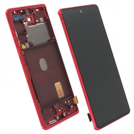Samsung Service Pack Original LCD Display + Frame For Galaxy S20 FE G780F | Cloud Red Red | NO 5G ANTENNA