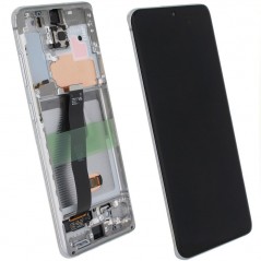 Discover Samsung SERVICE PACK Display LCD ORIGINALE + Frame (SENZA CAMERA) Per Galaxy S20 SM-G980 - S20 5G SM-G981 | BIANCO deta