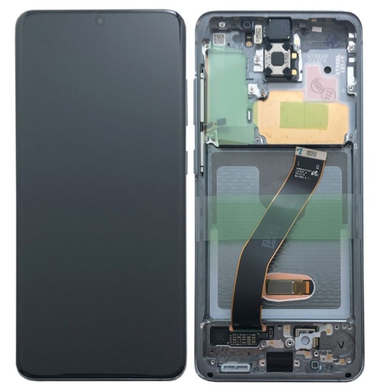 Samsung Service Pack Original LCD Display + Frame For Galaxy S20 SM-G980 - S20 5G SM-G981 | Black Grey
