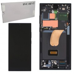 Discover Samsung SERVICE PACK Display LCD ORIGINALE + Frame Per Galaxy S23 Ultra 5G S918 | Nero details