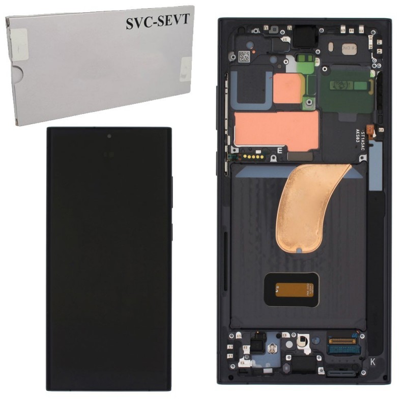 Samsung Service Pack Original LCD Display + Frame For Galaxy S23 Ultra 5G S918 | Black