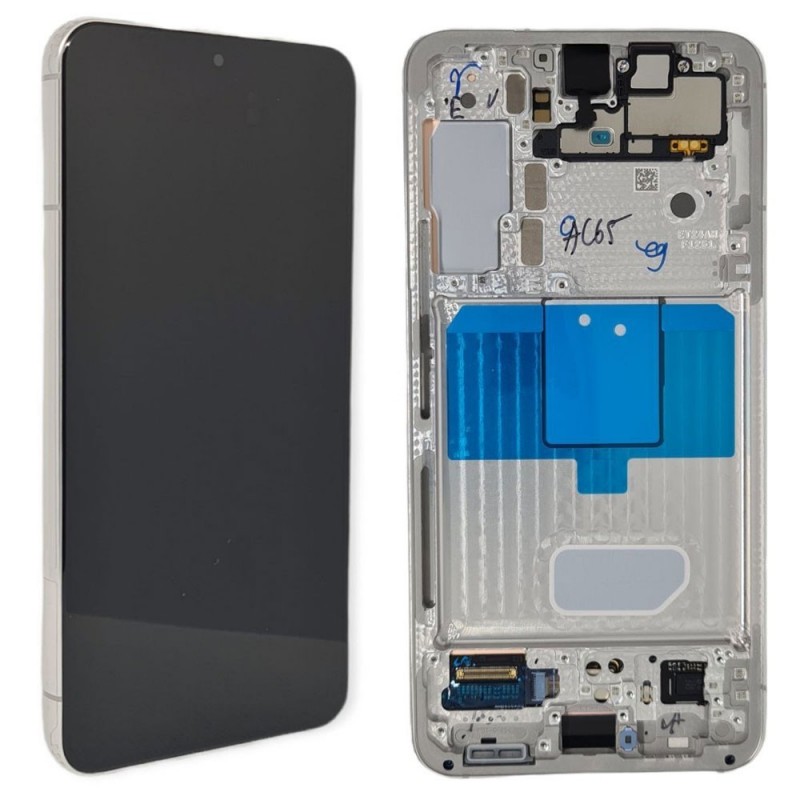 Samsung Service Pack Original LCD Display + Frame For Galaxy S901 S22 5G | White