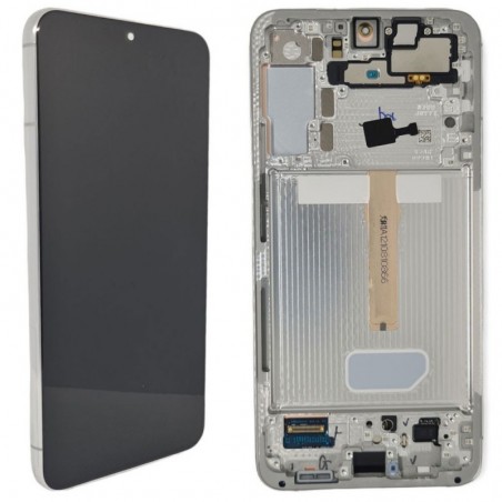 Samsung Service Pack Original LCD Display + Frame For Galaxy S906 S22 Plus 5G | White