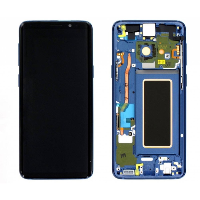 Samsung SERVICE PACK Display LCD ORIGINALE + Frame Per Galaxy S9 G960 Blu