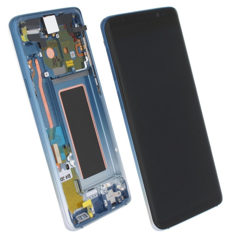 Samsung Service Pack Original LCD Display + Frame For Galaxy S9 G960 Polaris Blue