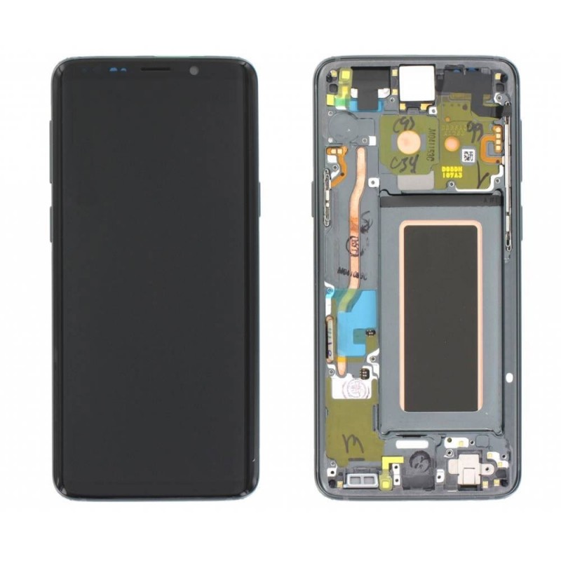 Samsung Service Pack Original LCD Display + Frame for Galaxy S9 G960 Titanium Gray