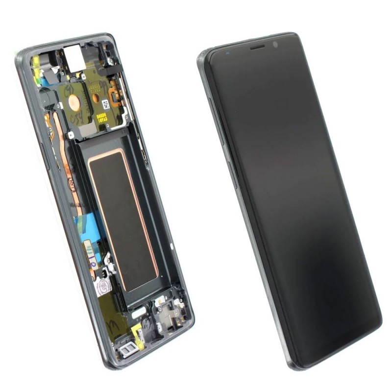 Samsung SERVICE PACK Display LCD ORIGINALE + Frame Per Galaxy S9 G960 Grigio Titanio