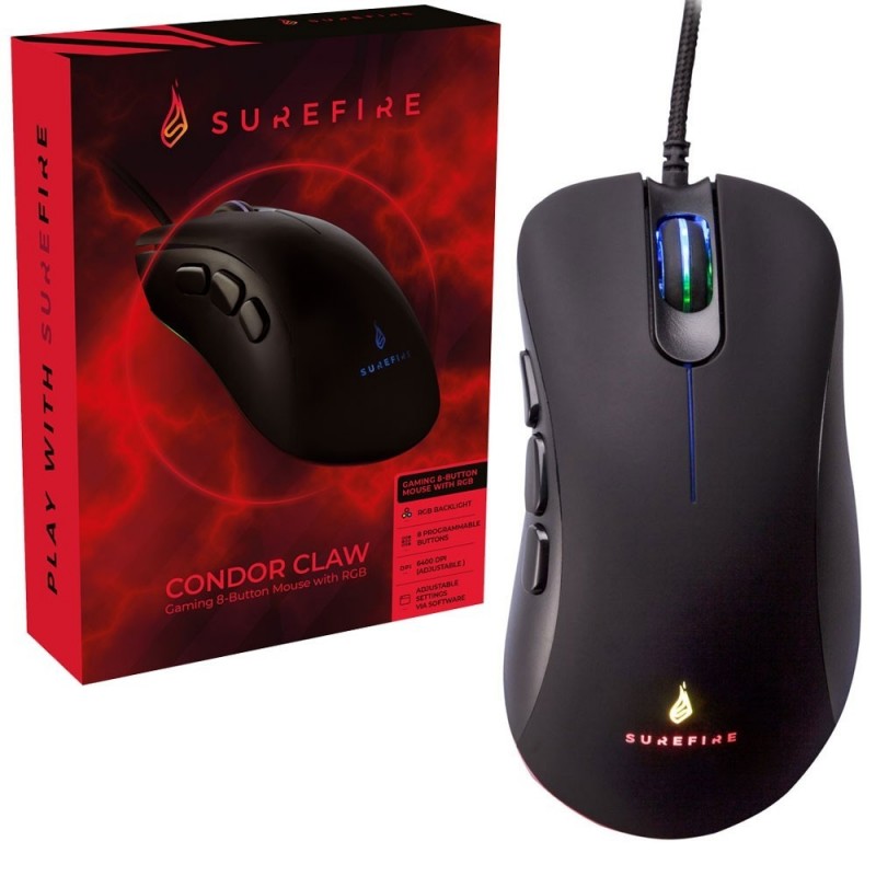 SureFire Condor Claw Mouse Adjustable DPI 8 Buttons Adjustable Polling Rate