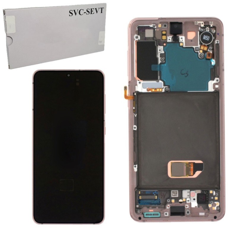 Samsung Service Pack Original LCD Display + Frame For Galaxy G991 S21 5G | Phantom Violet NO CAMERA