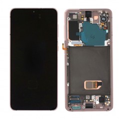 Samsung Service Pack Original LCD Display + Frame For Galaxy G991 S21 5G | Phantom Violet NO CAMERA