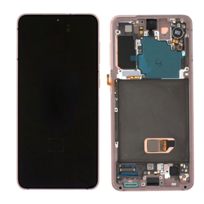 Samsung SERVICE PACK Display LCD ORIGINALE + Frame Per Galaxy G991 S21 5G | Phantom Violet NO CAMERA