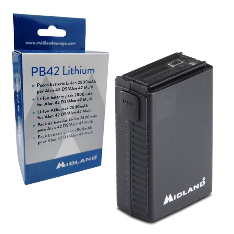 MIDLAND PB42 Lithium batteria ricaricabile litio 2800mAh per Alan42 DS | Alan42 Multi