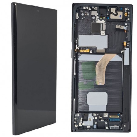 Samsung Service Pack Original LCD Display + Frame For Galaxy S908 S22 Ultra 5G | Phantom Black Black