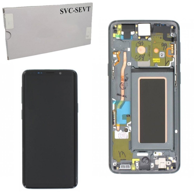 Samsung SERVICE PACK Display LCD ORIGINALE + Frame Per Galaxy G965 S9+ Plus | Grigio Titanio